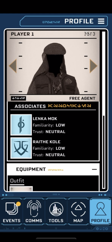 Starcruiser Data Pad Profile Tab