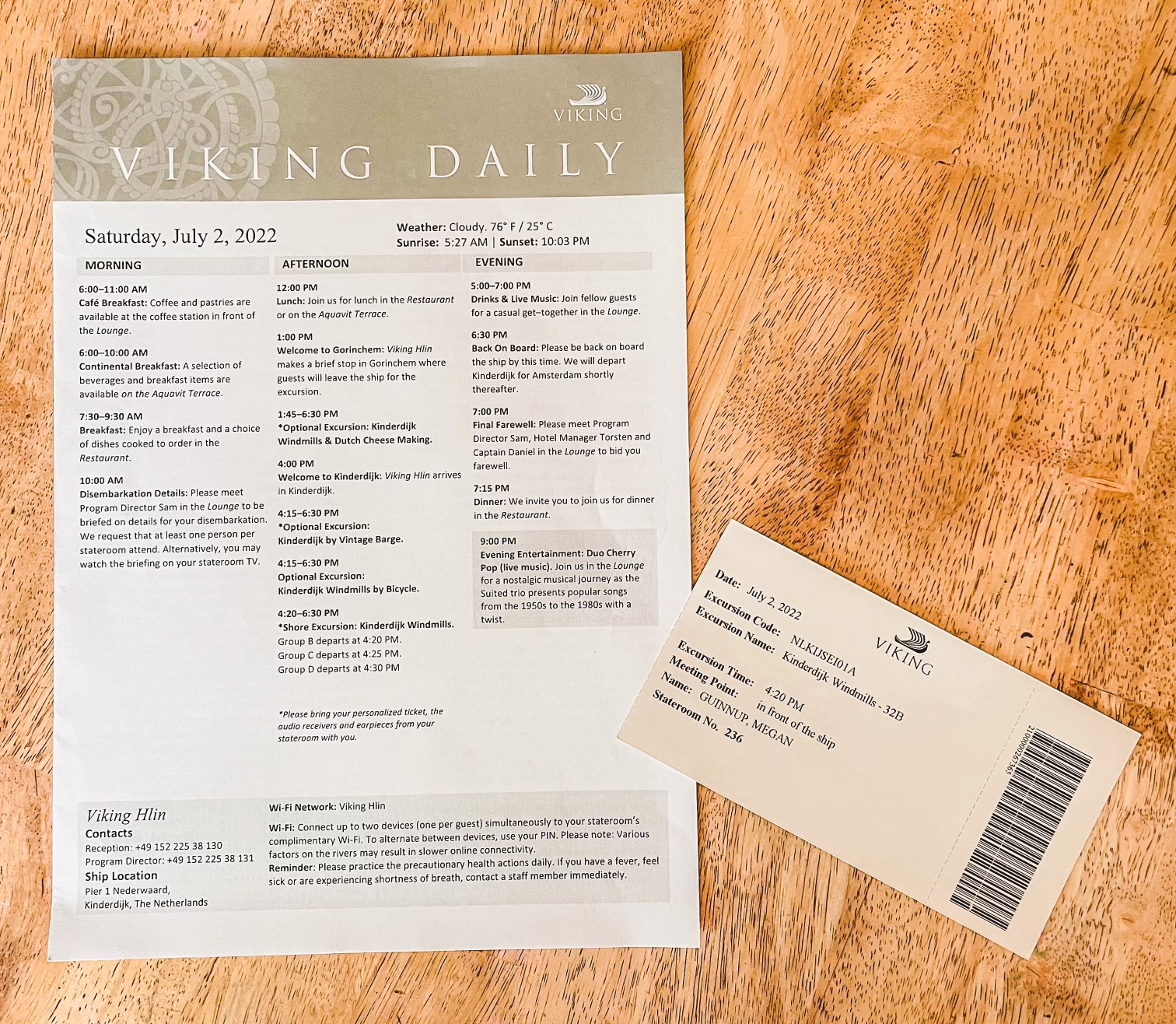 Excursions on Viking River Cruises daily and ticket