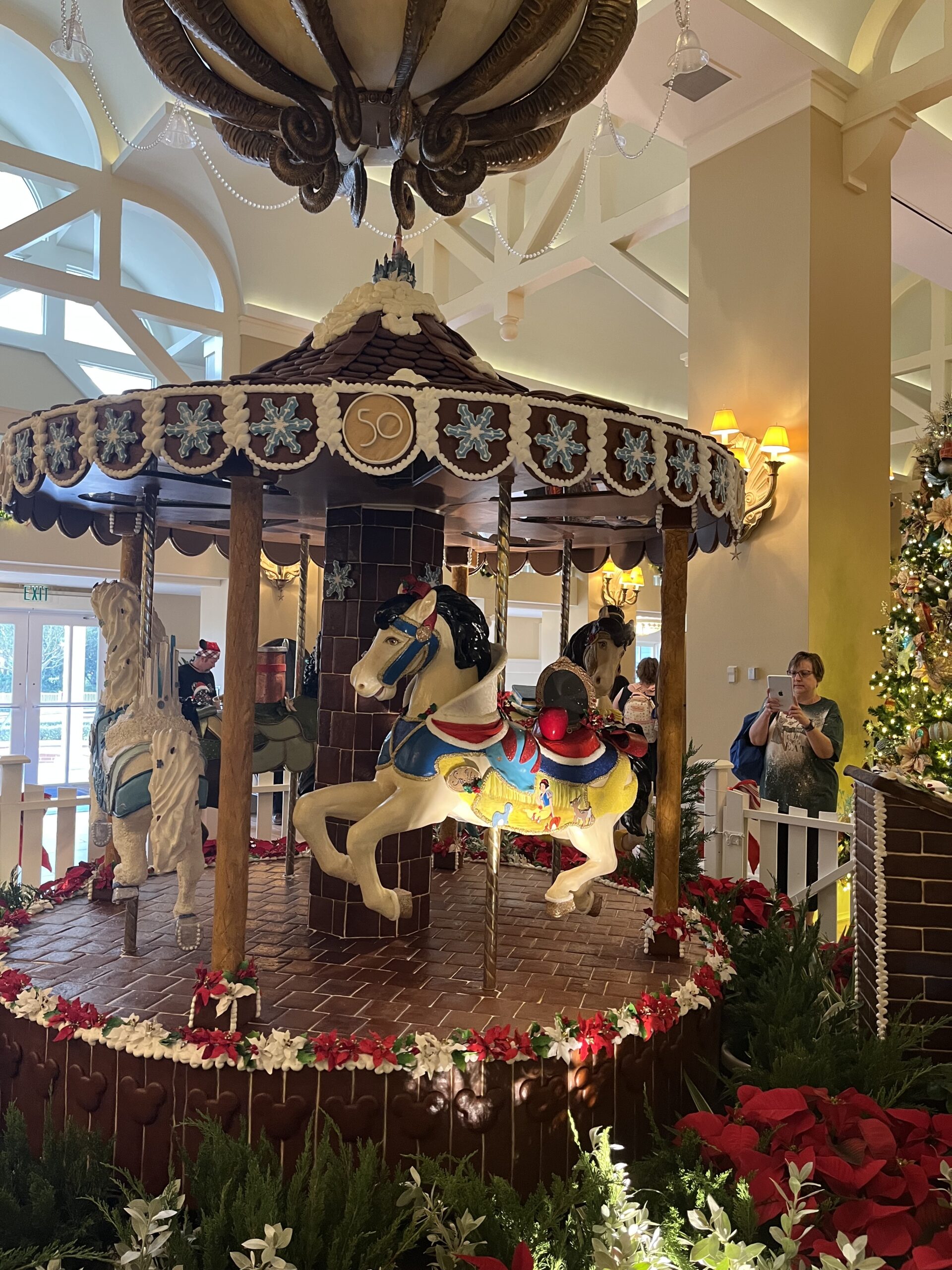Gingerbread Carousel Disney World Resort Holiday Decorations