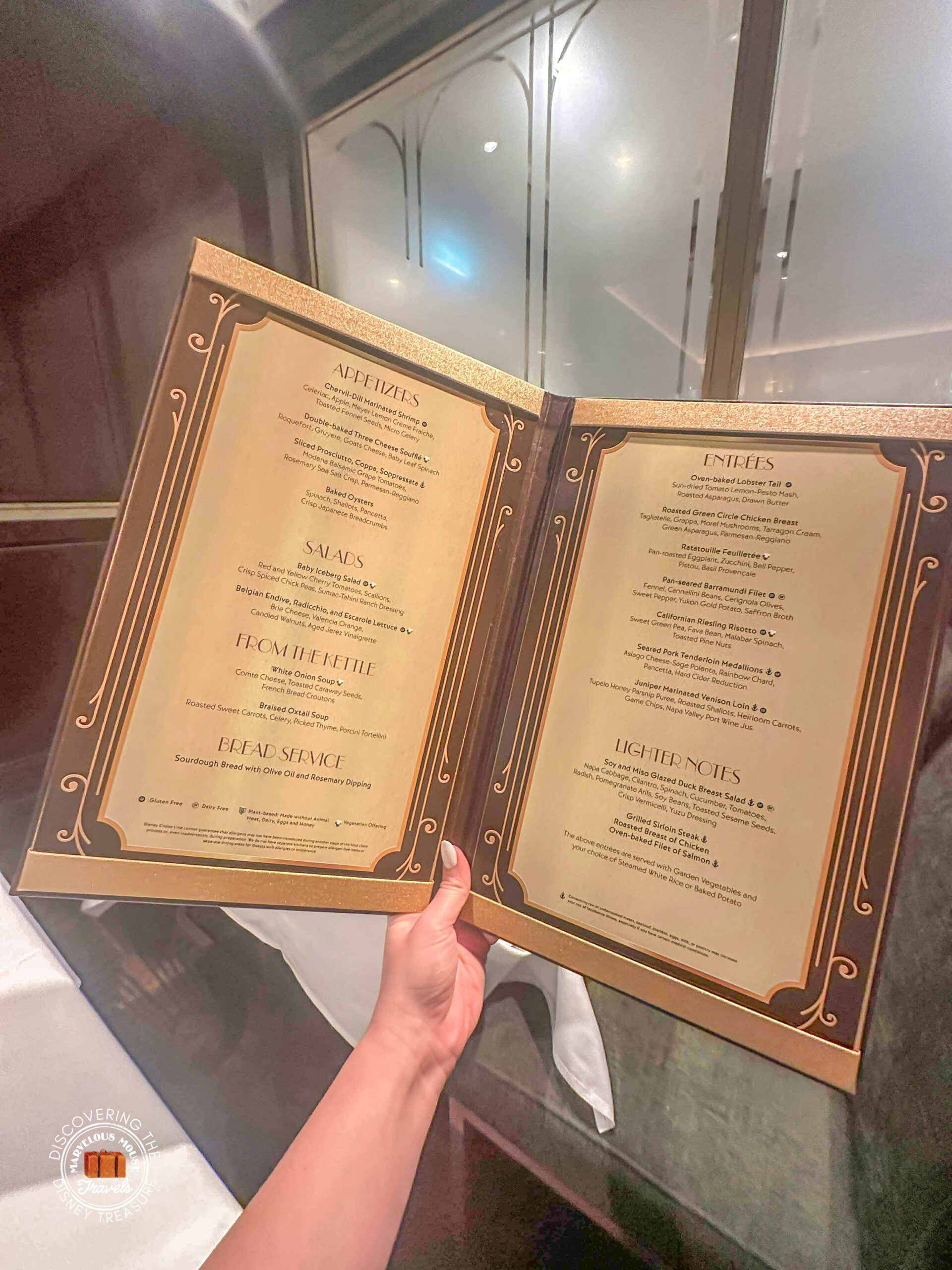 1923 Restaurant Disney Treasure Menu