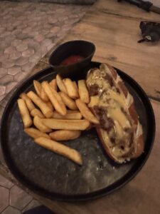 Wizard’s Brew Bratwurst Sandwich